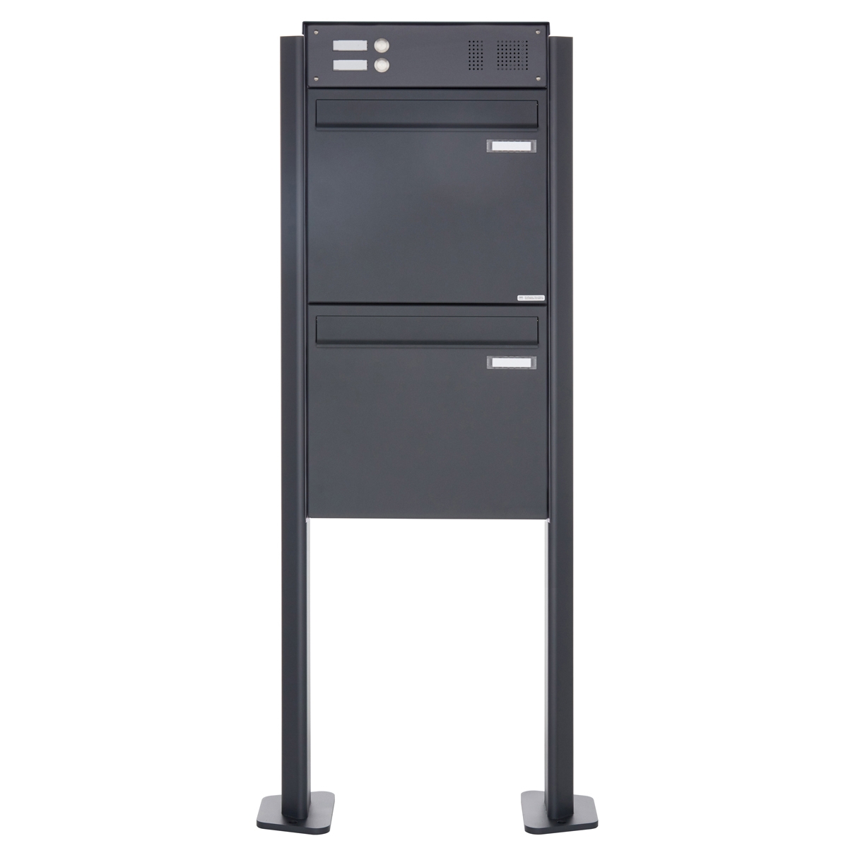 2er Zaunbriefkasten Design BASIC Plus 380XZ ST-T mit Klingelkasten - RAL nach Wahl 2er Zaunbriefkasten Design BASIC Plus 380XZ ST-T mit Klingelkasten - RAL nach Wahl