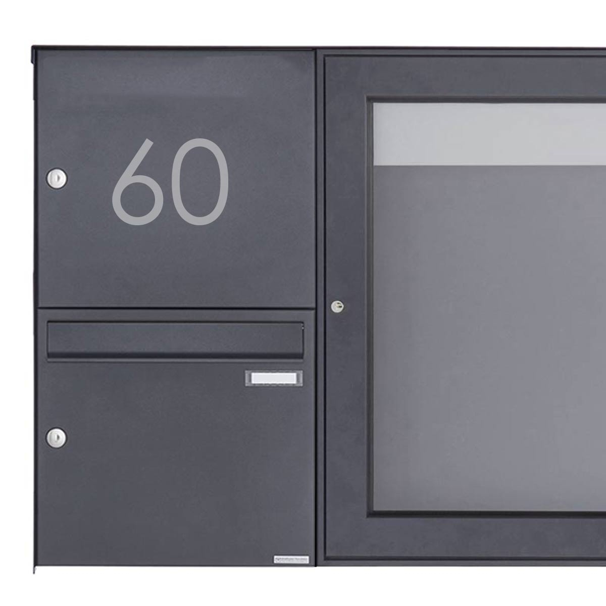 Opbouwbrievenbus met vitrine BASIC Plus 389X ST-R - 710x660 - RAL naar keuze