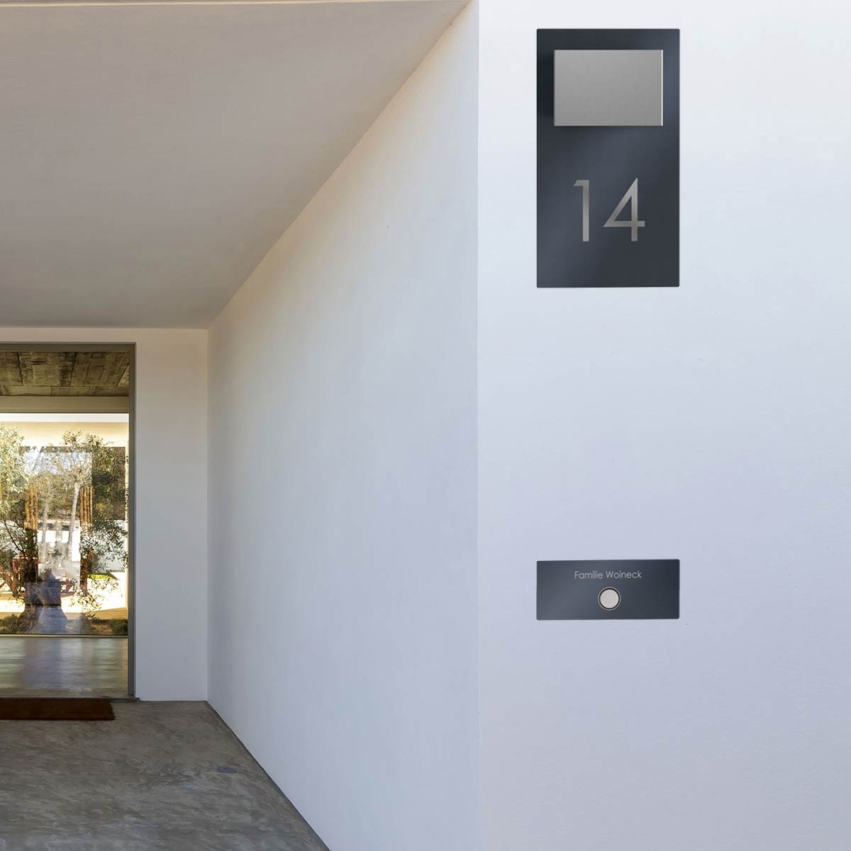 5c68c4d5785ae9f7f08fde5a57b905527f33710b Aplique de diseño KEPLER SMALL 225x395 - 2 caras - bicolor - número de casa - calle o nombre