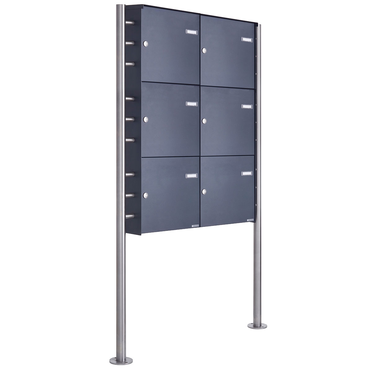 6er 2x3 fence mailbox freestanding design BASIC Plus 381XZ ST-R - RAL of your choice