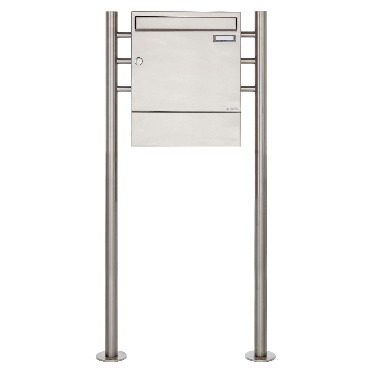 Edelstahl Standbriefkasten Design BASIC 381 ST-R mit Zeitungsfach Edelstahl Standbriefkasten Design BASIC 381 ST-R mit Zeitungsfach