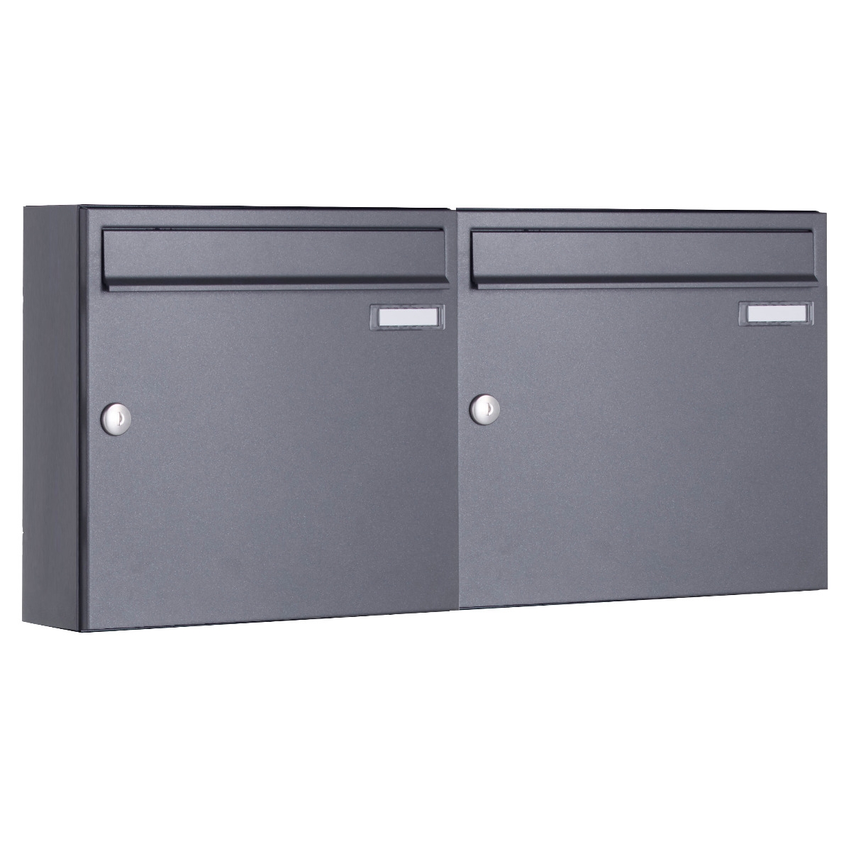 2er 2x1 Aufputz Briefkasten Design BASIC 382A AP - DB703 eisenglimmer
