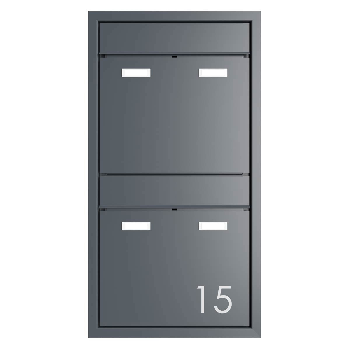 2er 1x2 Design flush-mounted letterbox system GOETHE UP - RAL of your choice 2er 1x2 Design flush-mounted letterbox system GOETHE UP - RAL of your choice