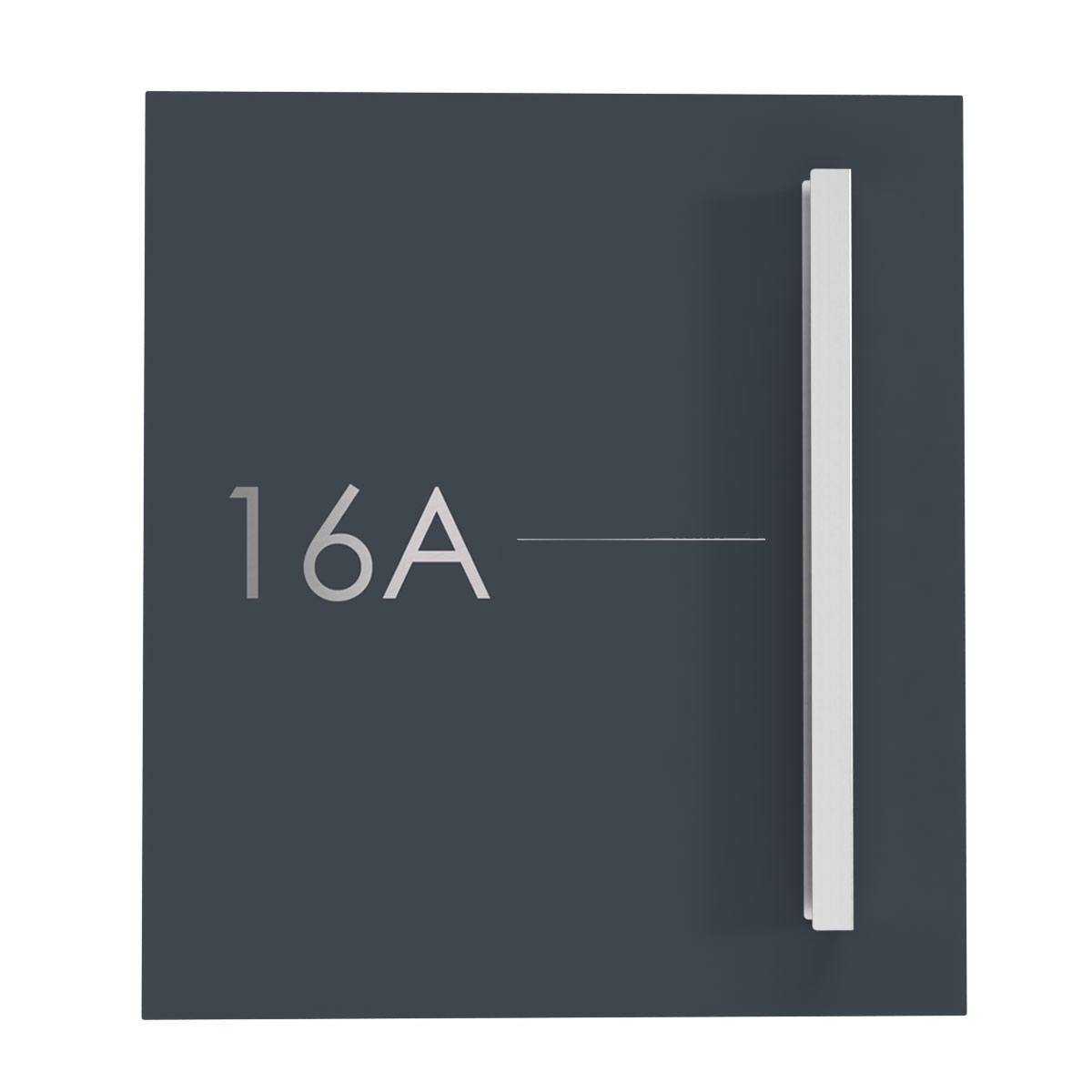 Design stainless steel letterbox SCHILLER MEDIUM Elegance III with handle bar - house number - name - RAL of your choice Design stainless steel letterbox SCHILLER MEDIUM Elegance III with handle bar - house number - name - RAL of your choice