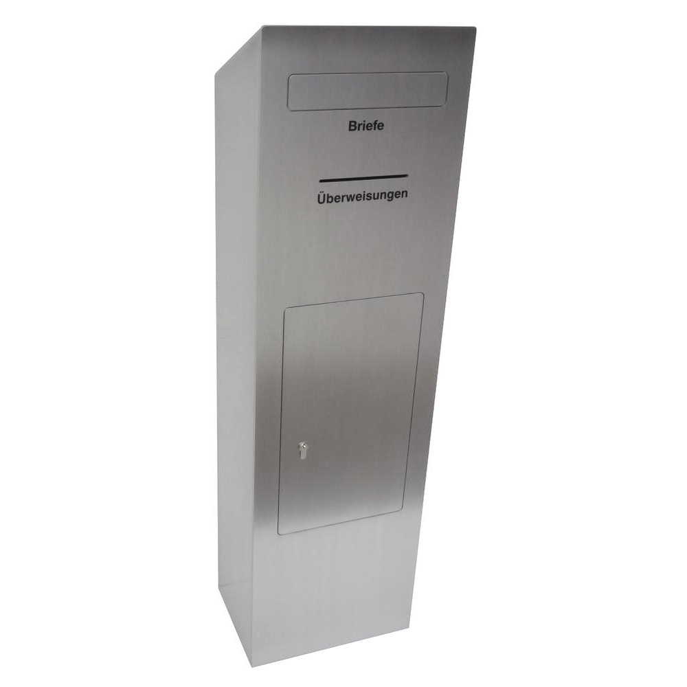 Sicherheits Standbriefkasten Typ 184 + Überweisungschlitz - Edelstahl geschliffen Sicherheits Standbriefkasten Typ 184 + Überweisungschlitz - Edelstahl geschliffen