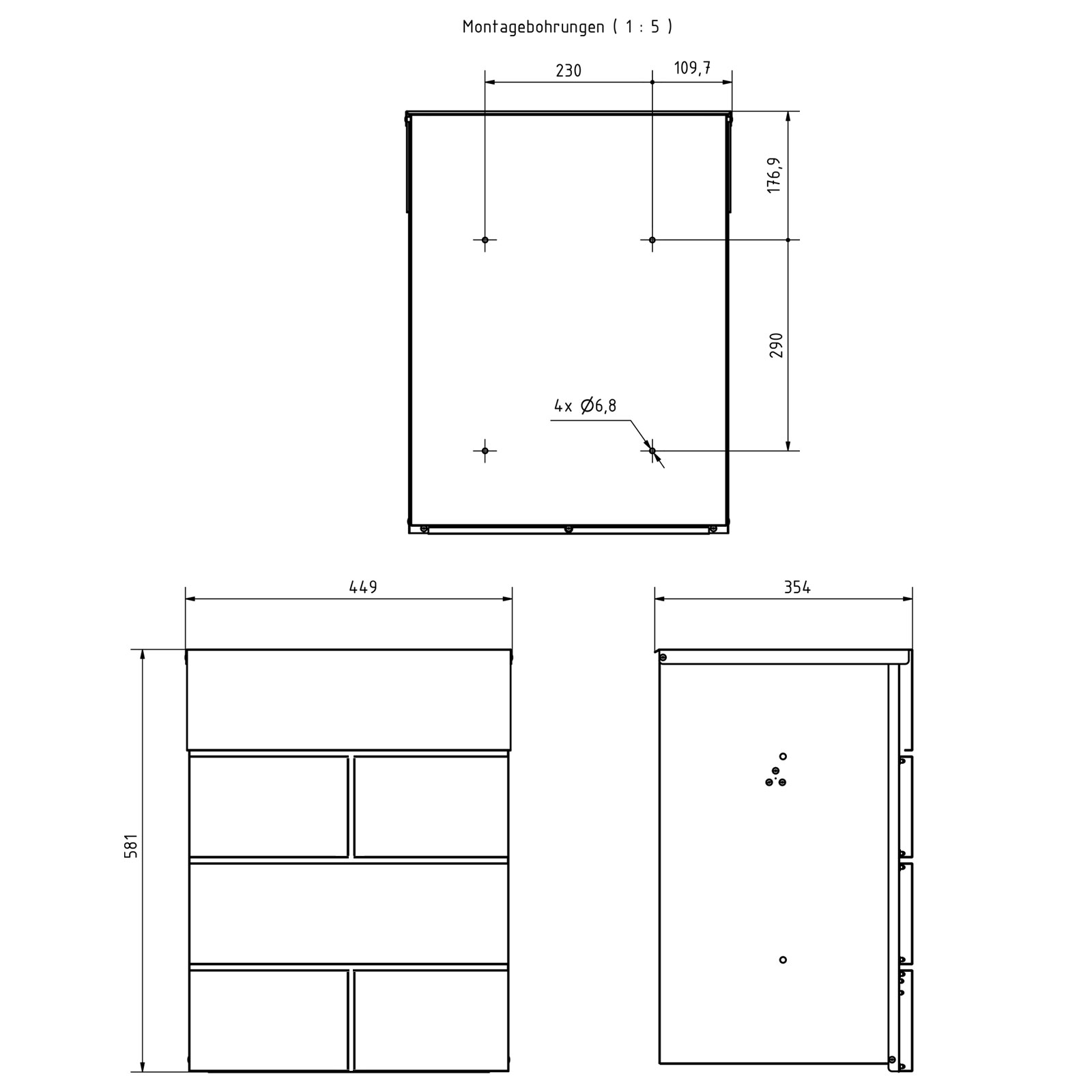Surface-mounted parcel box KANT Edition - Design Elegance 3 - DB 703 micaceous iron ore Surface-mounted parcel box KANT Edition - Design Elegance 3 - DB 703 micaceous iron ore