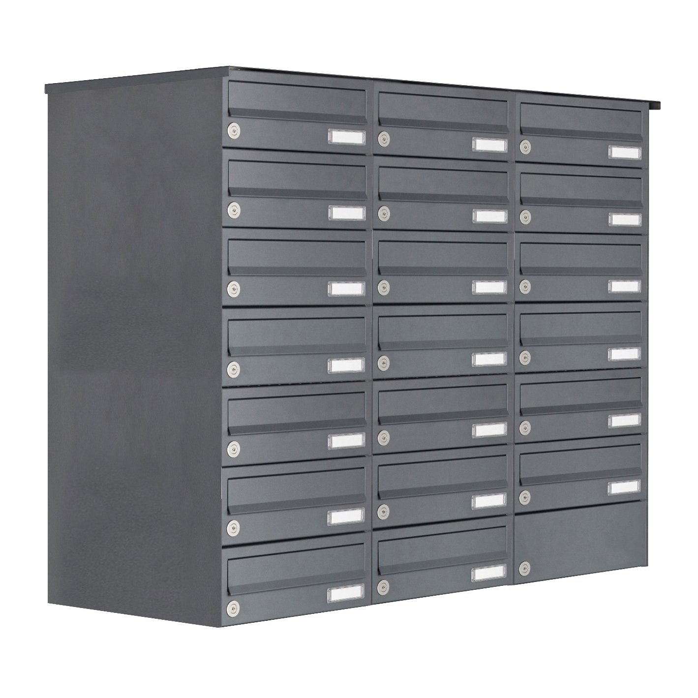 20er 5x4 Edelstahl Aufputz Briefkastenanlage Design BASIC 385XA AP - RAL nach Wahl
