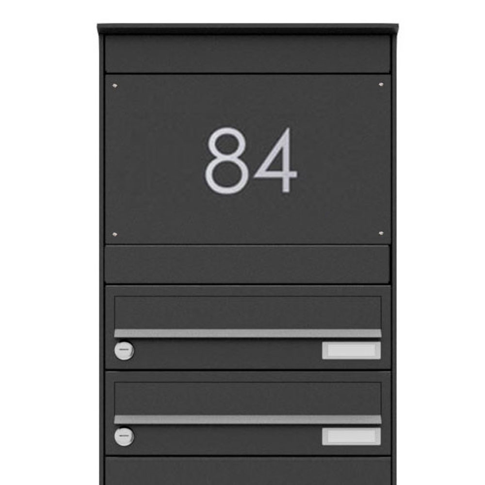 3 letterbox pedestal BASIC Plus 864X with parcel compartment 550x370 - RAL of your choice 3 letterbox pedestal BASIC Plus 864X with parcel compartment 550x370 - RAL of your choice
