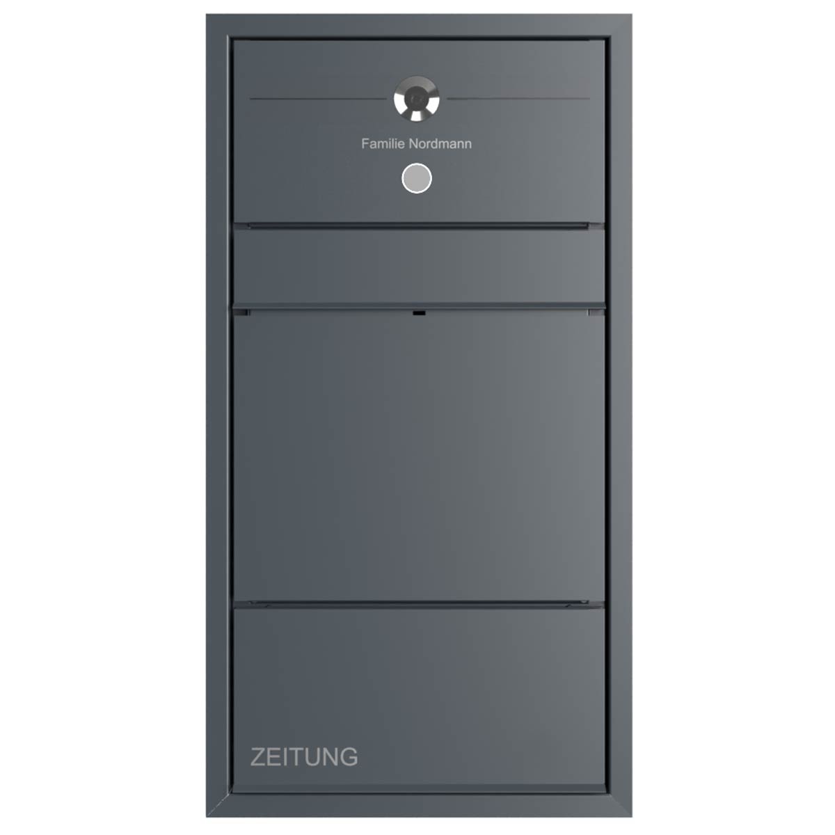 Design flush-mounted letterbox GOETHE UP with newspaper compartment - RAL of your choice - COMELIT Switch - VIDEO complete set Wifi Design flush-mounted letterbox GOETHE UP with newspaper compartment - RAL of your choice - COMELIT Switch - VIDEO complete set Wifi