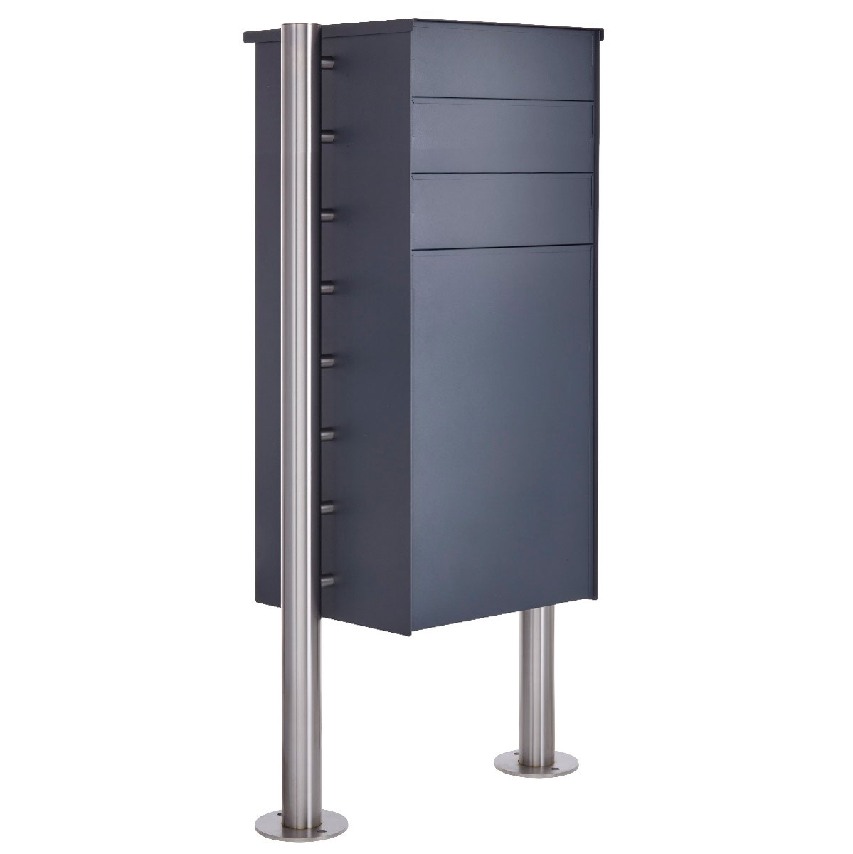 3er Edelstahl Paketbriefkasten freistehend BASIC Plus 863X ST-R mit Paketfach 550x370 in RAL nach Wahl 3er Edelstahl Paketbriefkasten freistehend BASIC Plus 863X ST-R mit Paketfach 550x370 in RAL nach Wahl