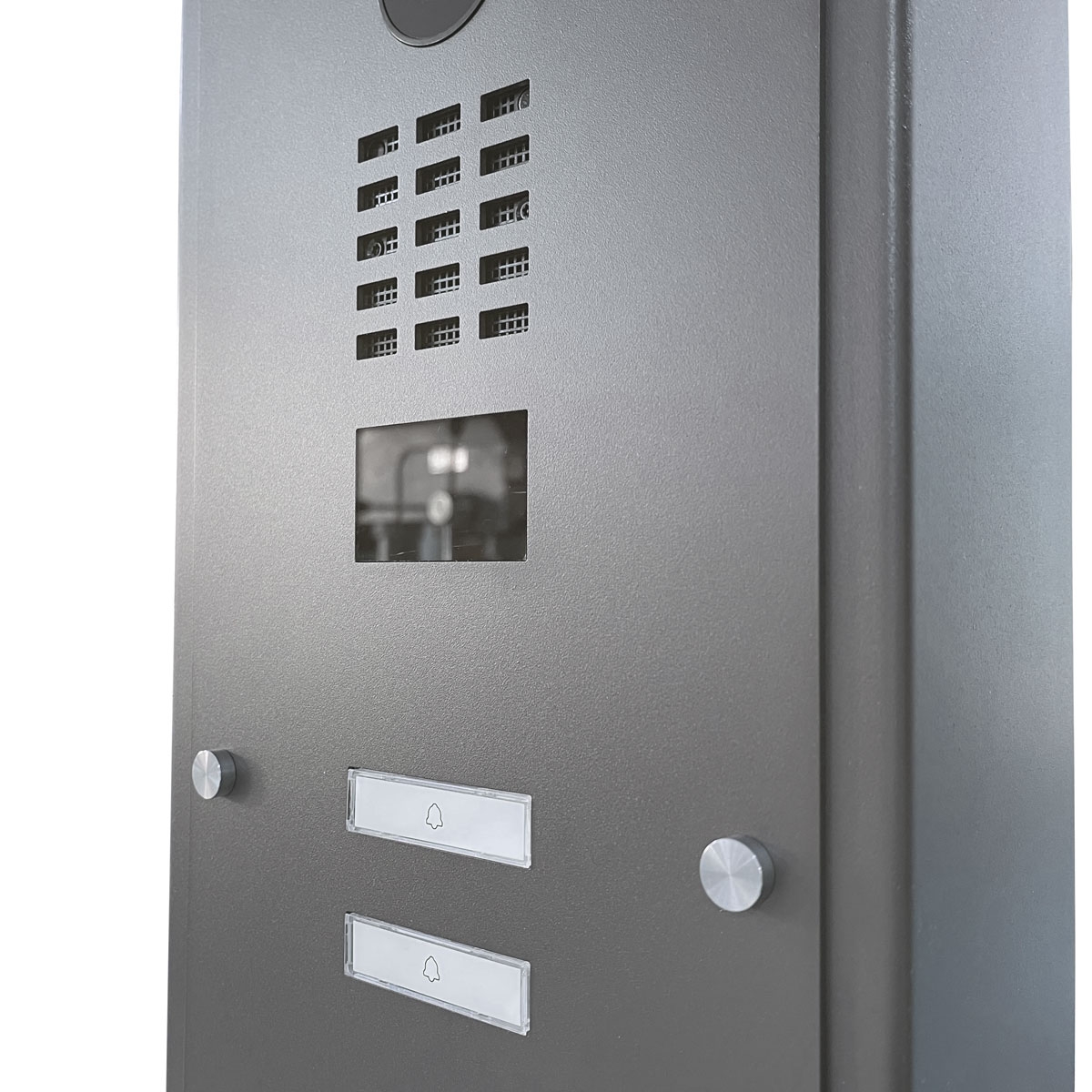47a0365ee5f9a3cbab5eb510263ee0efb33ef176 1 doorbell pedestal designer - stainless steel V2A powder-coated with DoorBird video intercom system