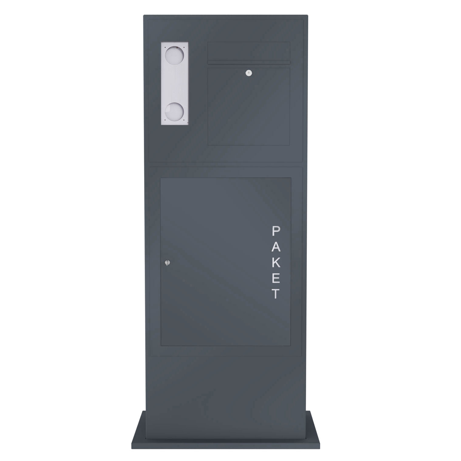 Colonnina portalettere in acciaio inox Designer BIG - RAL a scelta - GIRA System 106 - predisposta per 3 ingressi