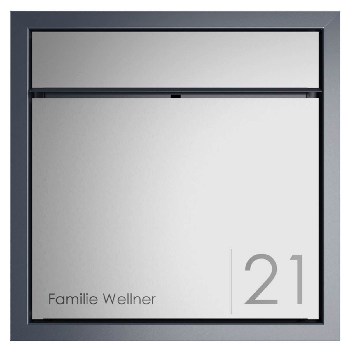 Design flush-mounted letterbox GOETHE UP - BI-Color Edition - VA-RAL of your choice Design flush-mounted letterbox GOETHE UP - BI-Color Edition - VA-RAL of your choice