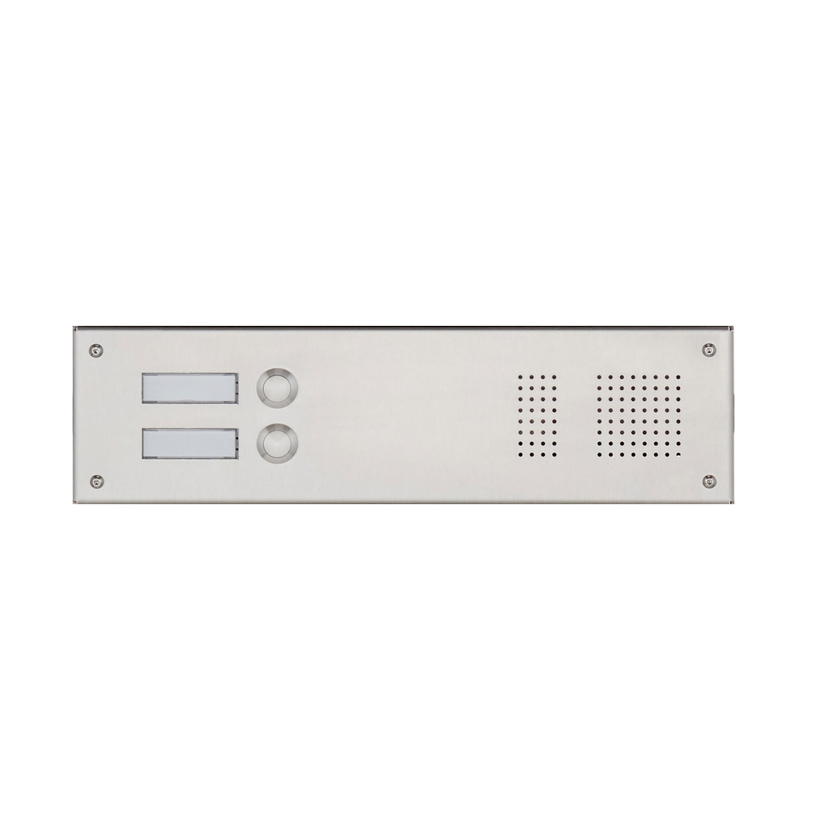 Coperchio in acciaio inox 355x100 per 2 parti con perforazione vocale Coperchio in acciaio inox 355x100 per 2 parti con perforazione vocale