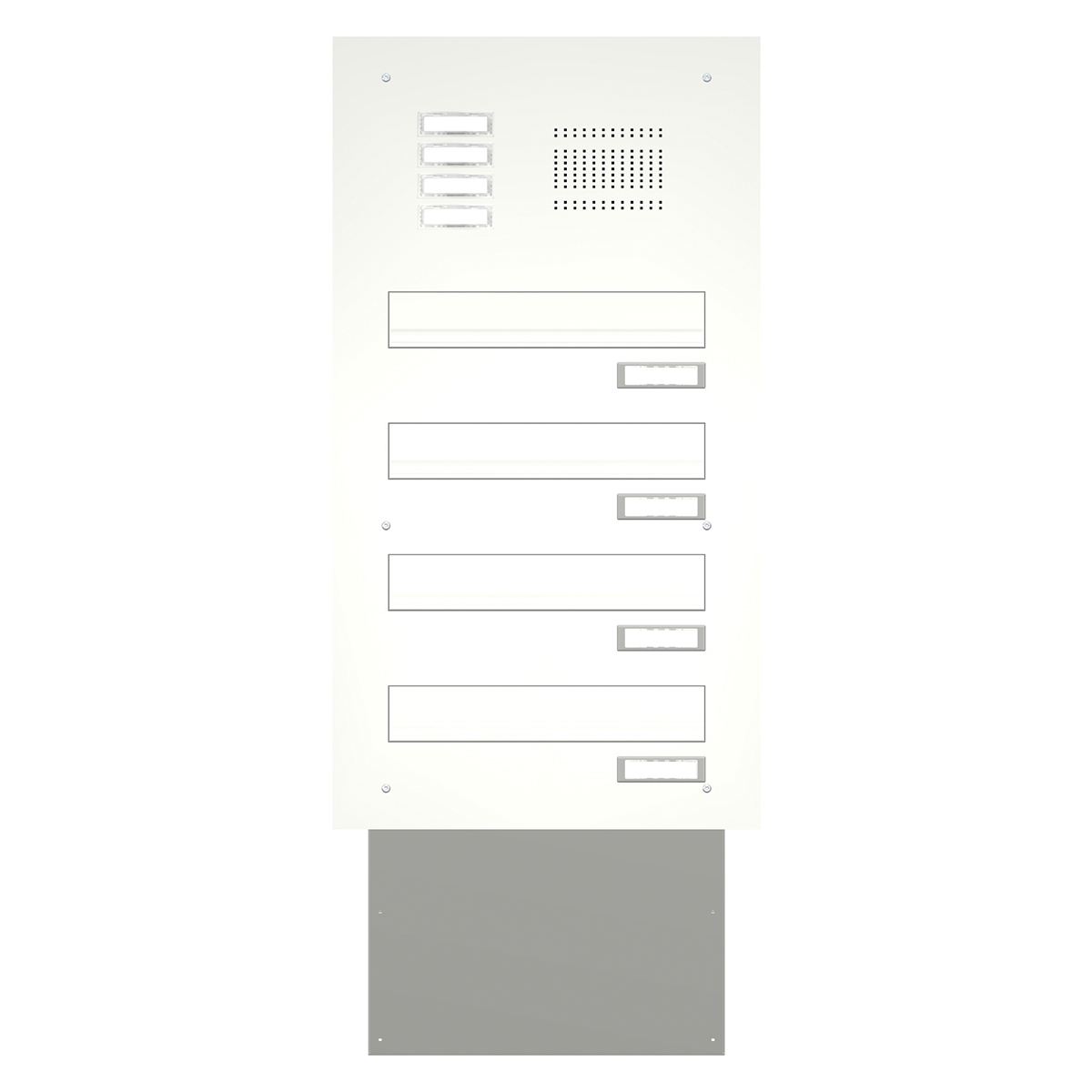 System naściennej skrzynki na listy BASIC 623 malowany proszkowo - Domofon z dzwonkiem - 4 strony System naściennej skrzynki na listy BASIC 623 malowany proszkowo - Domofon z dzwonkiem - 4 strony