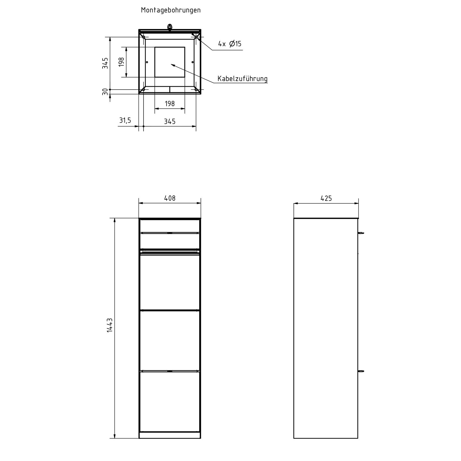 Freestanding design parcel box GOETHE with 1 letterbox - lock system - RAL of your choice Freestanding design parcel box GOETHE with 1 letterbox - lock system - RAL of your choice