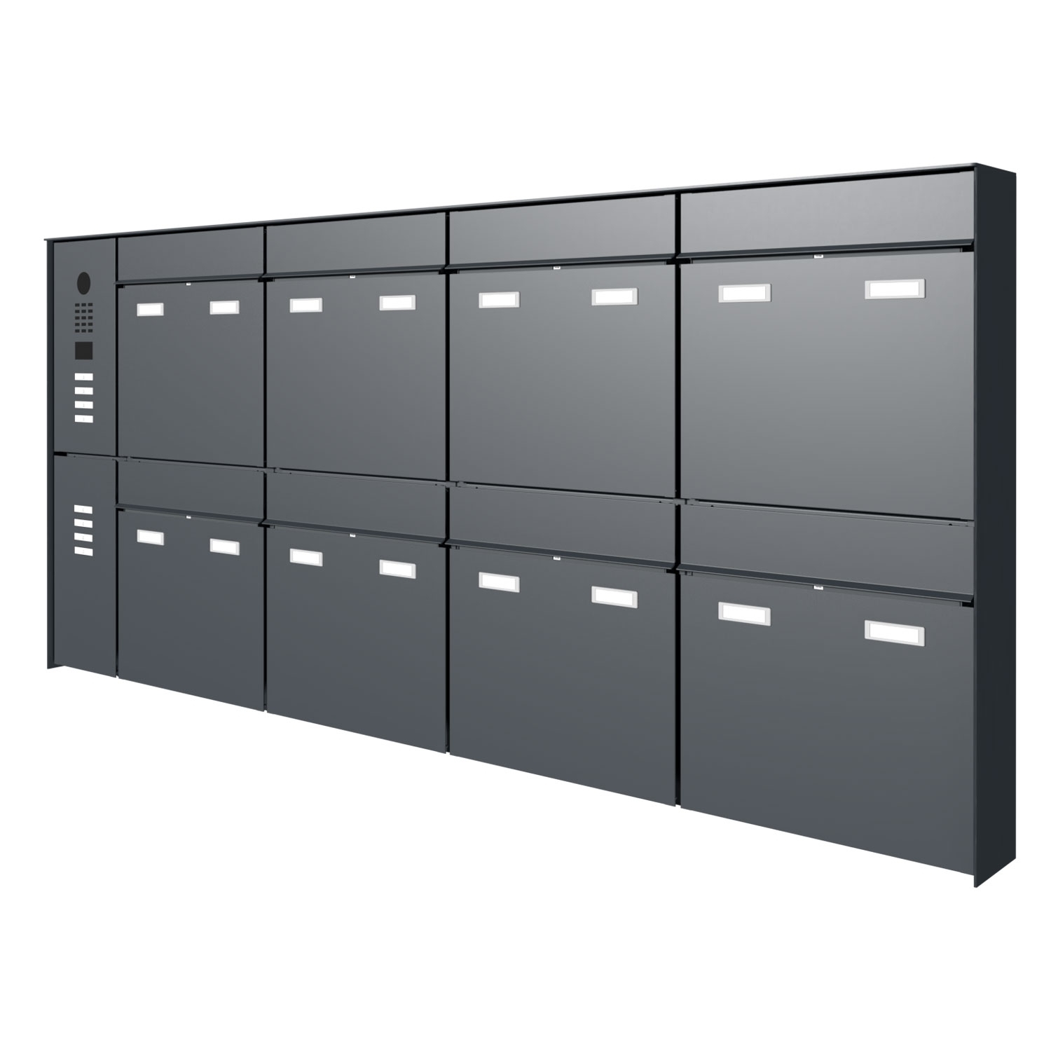 8 Cassetta per le lettere da parete 4x2 design GOETHE AP - RAL a scelta - Sistema videocitofonico DoorBird