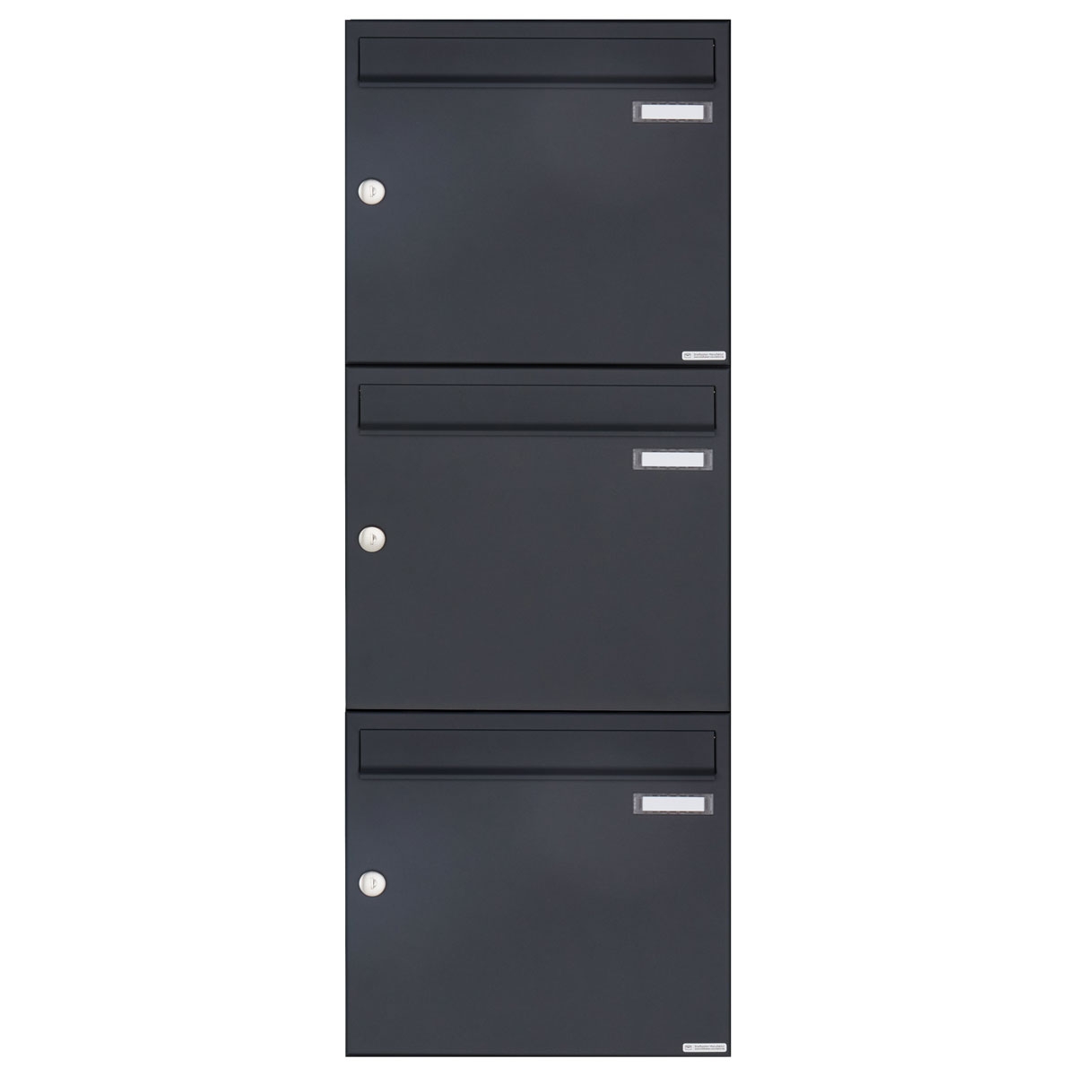 3er 1x3 surface-mounted letterbox design BASIC 382A AP - RAL 7016 anthracite grey 3er 1x3 surface-mounted letterbox design BASIC 382A AP - RAL 7016 anthracite grey