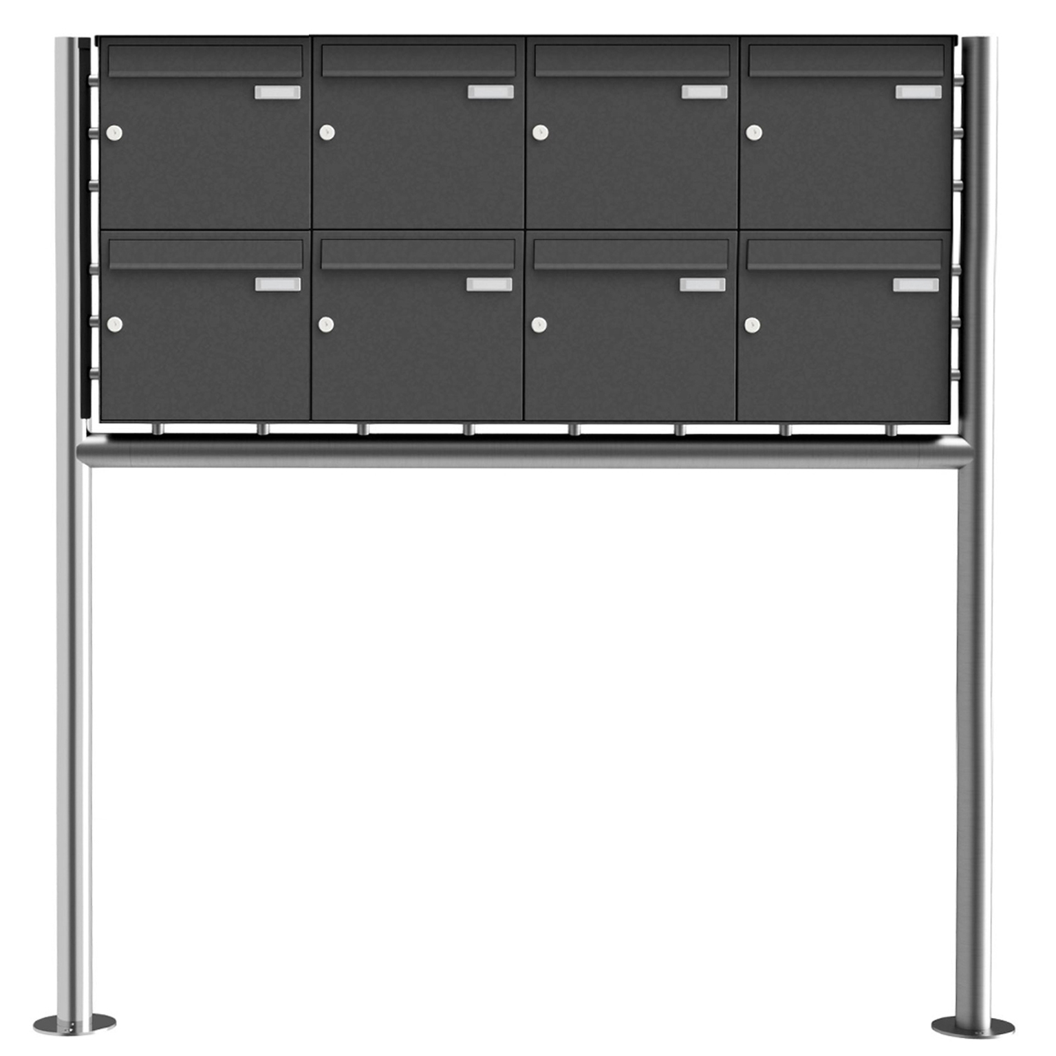 8er 2x4 stainless steel free-standing letterbox Design BASIC Plus 381X ST-R - RAL of your choice 8er 2x4 stainless steel free-standing letterbox Design BASIC Plus 381X ST-R - RAL of your choice
