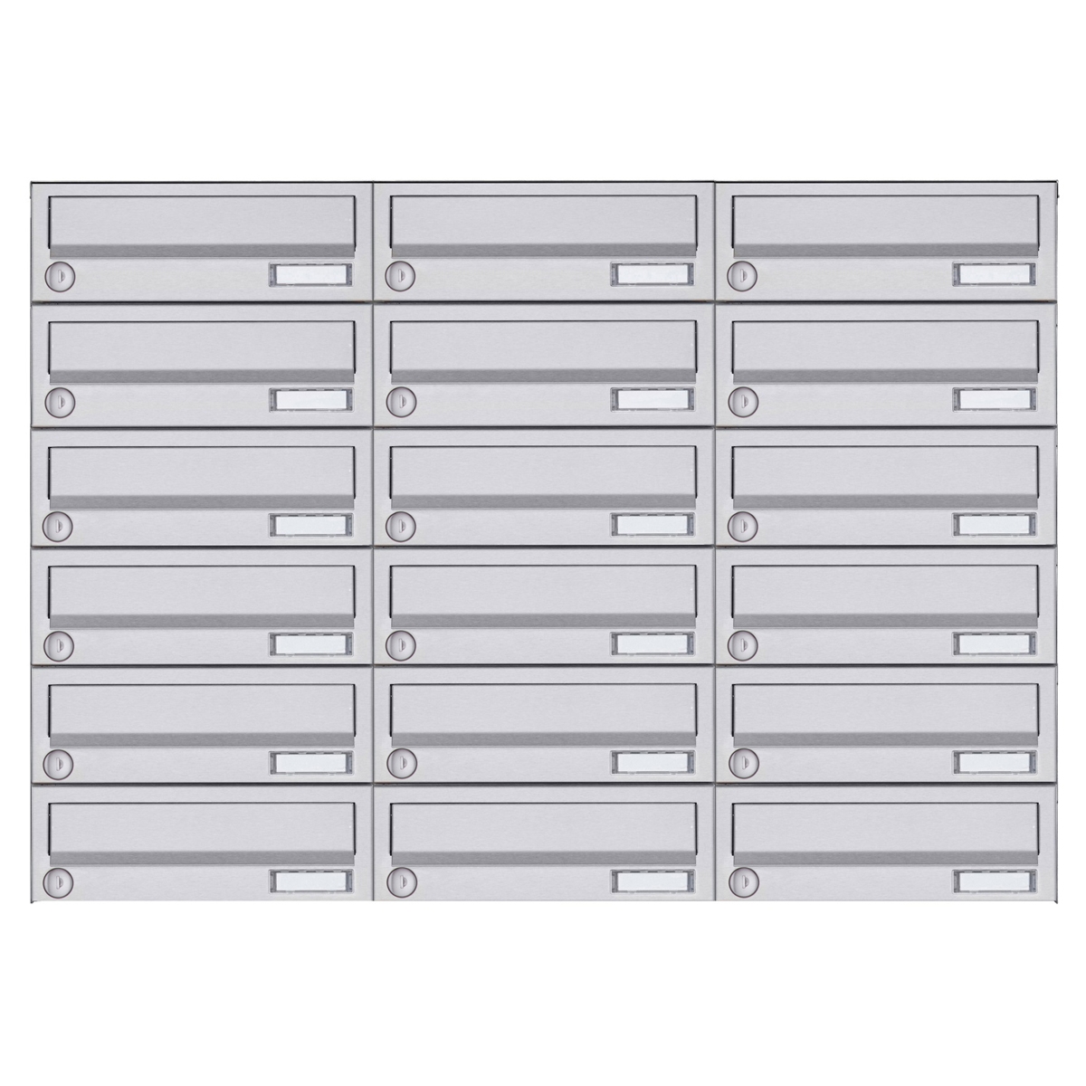 18 6x3 surface-mounted letterbox system Design BASIC 385A- VA AP - stainless steel V2A, polished