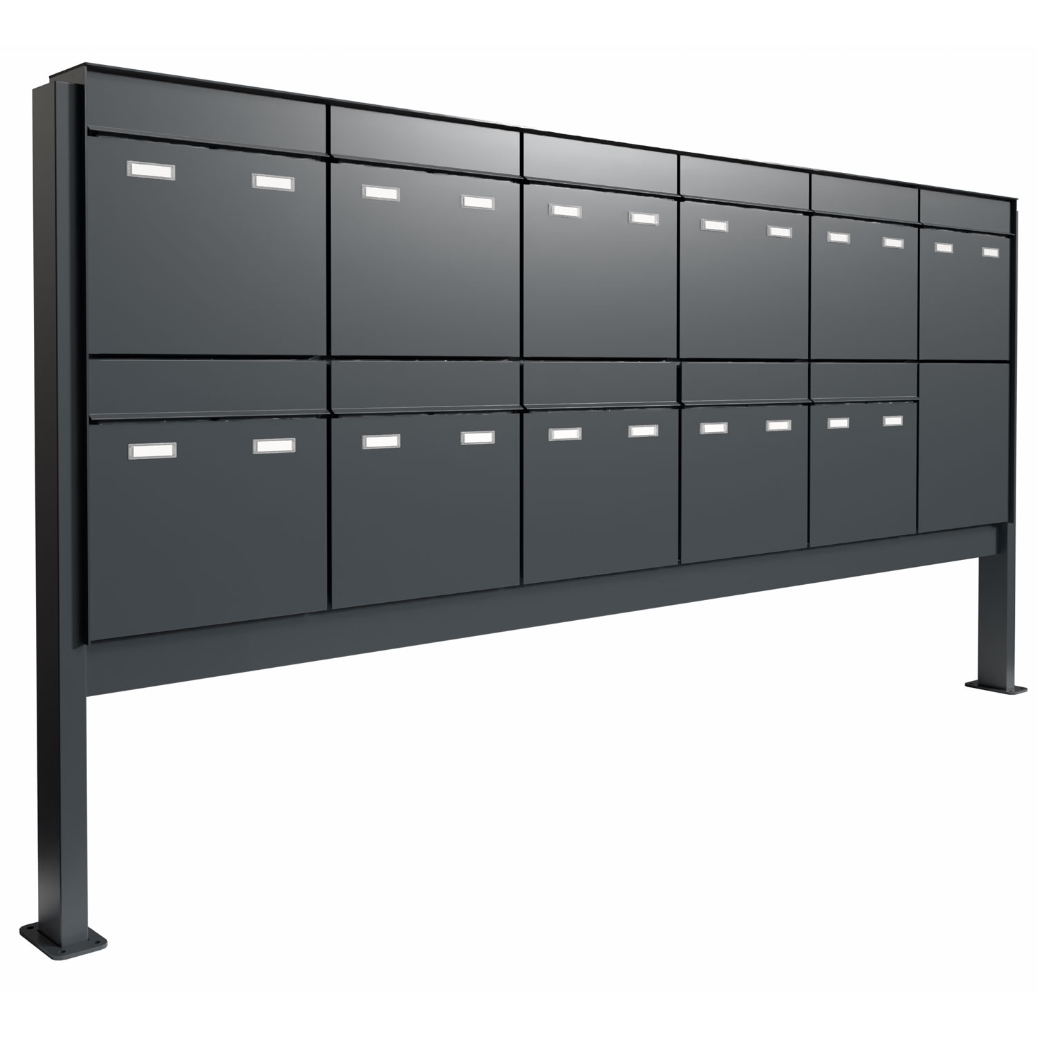 11 Cassetta postale da piedistallo 6x2 design GOETHE ST-Q - RAL a scelta