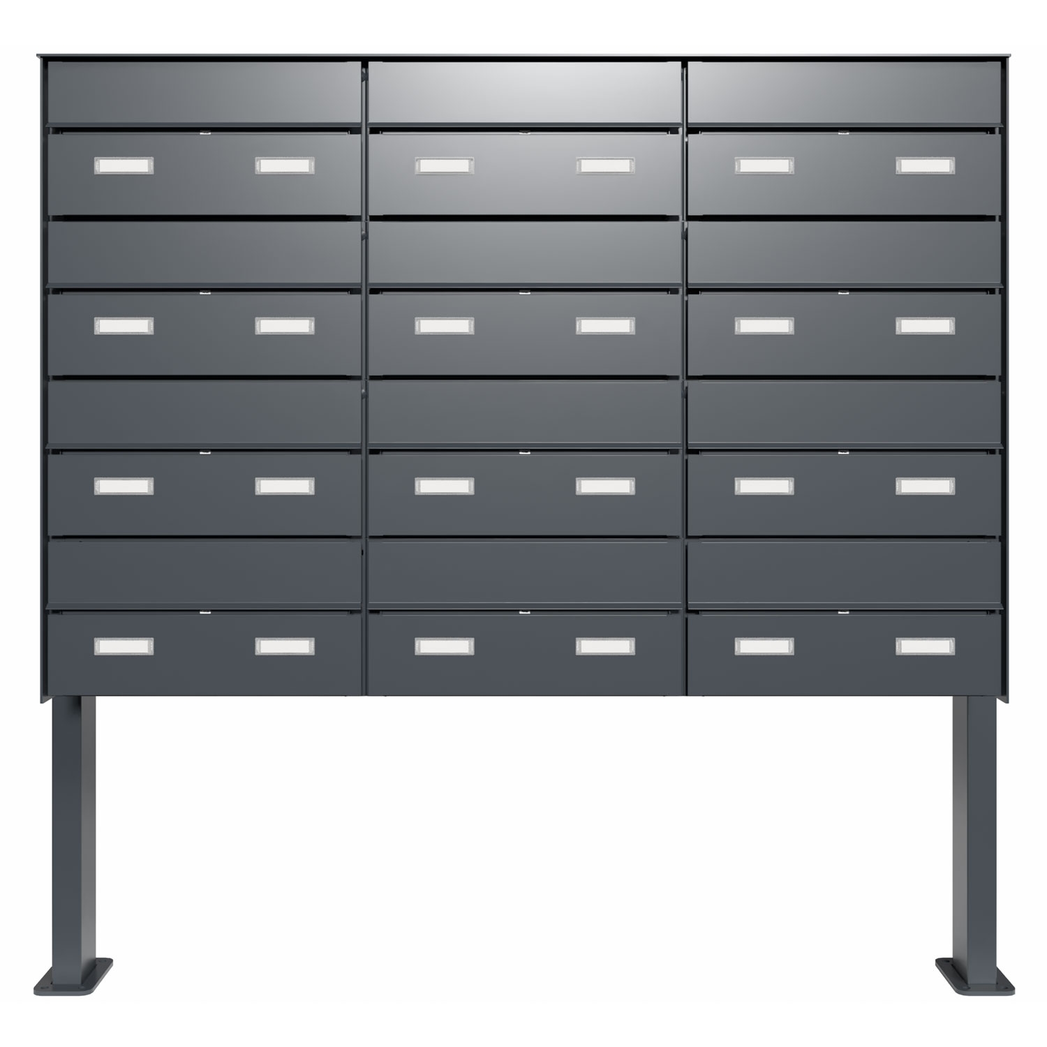 12er 3x4 sistema di cassette per le lettere autoportante GOETHE ST-Q-400 - RAL a scelta