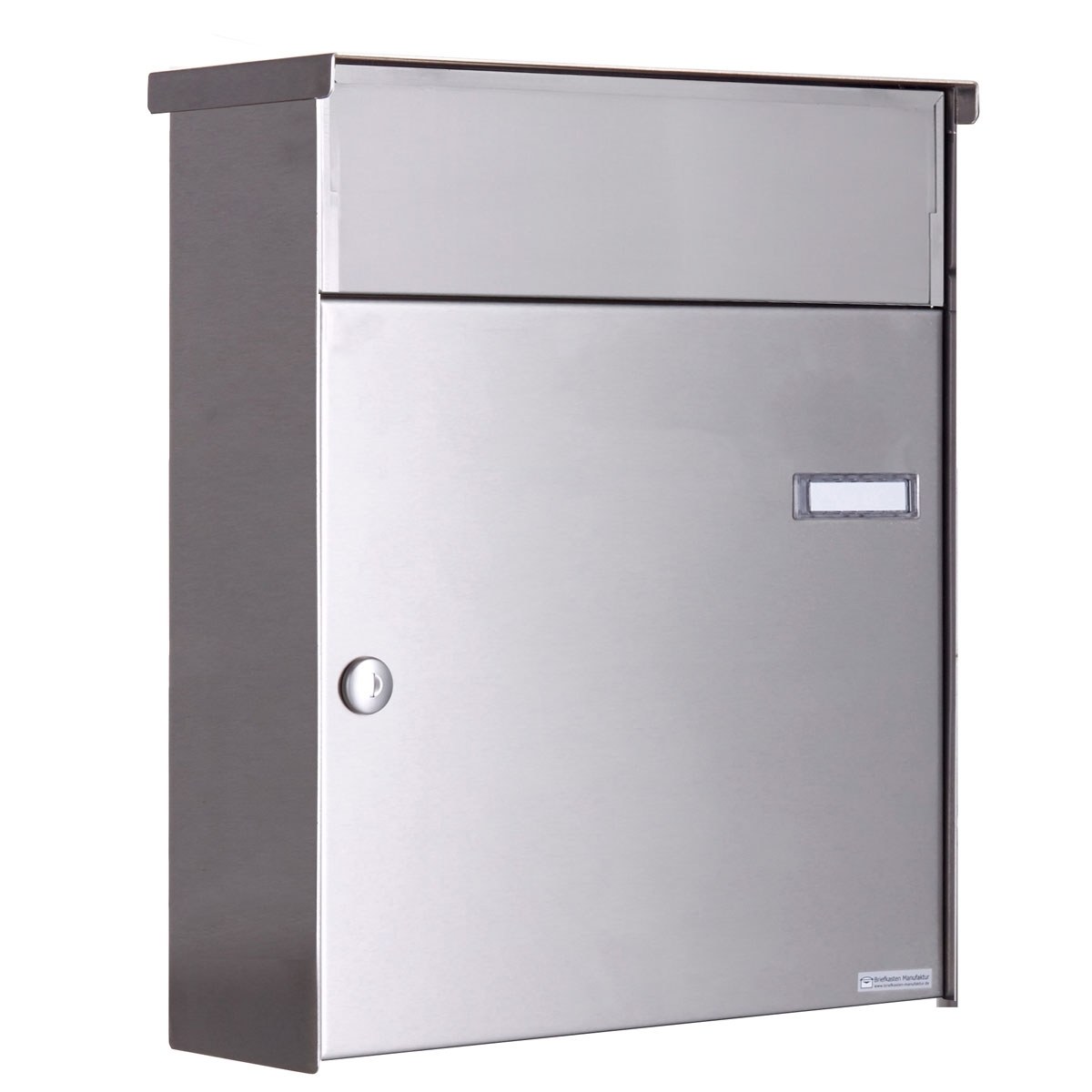 Edelstahl Zaunbriefkasten BASIC Plus 382XZ mit Klingelkasten - Edelstahl geschliffen - Entnahme rückseitig Edelstahl Zaunbriefkasten BASIC Plus 382XZ mit Klingelkasten - Edelstahl geschliffen - Entnahme rückseitig
