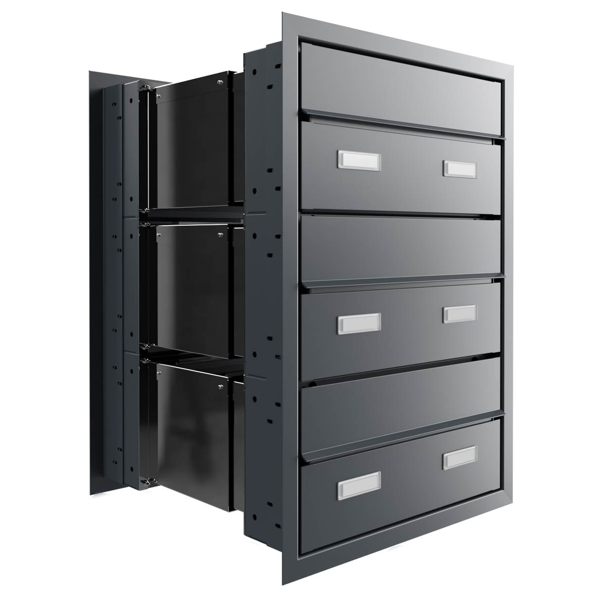 3er 1x3 design letterbox GOETHE MDW with nameplate - RAL of your choice 3er 1x3 design letterbox GOETHE MDW with nameplate - RAL of your choice