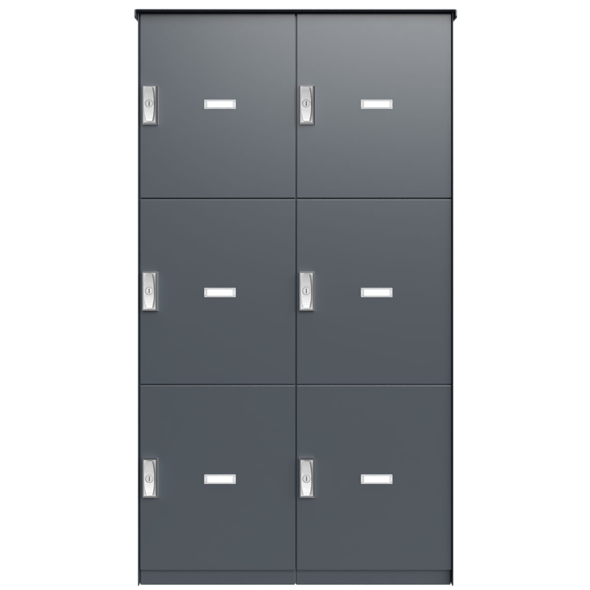 6er 2x3 Edelstahl Paketfachanlage BASIC Plus 863X STL mit Paketfach 370x440 - Farbe nach Wahl