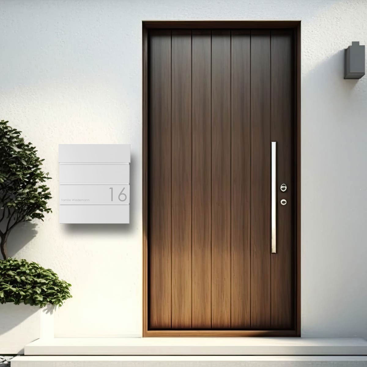 Briefkasten KANT mit Zeitungsfach - Design 1 - RAL 9016 verkehrsweiss Briefkasten KANT mit Zeitungsfach - Design 1 - RAL 9016 verkehrsweiss