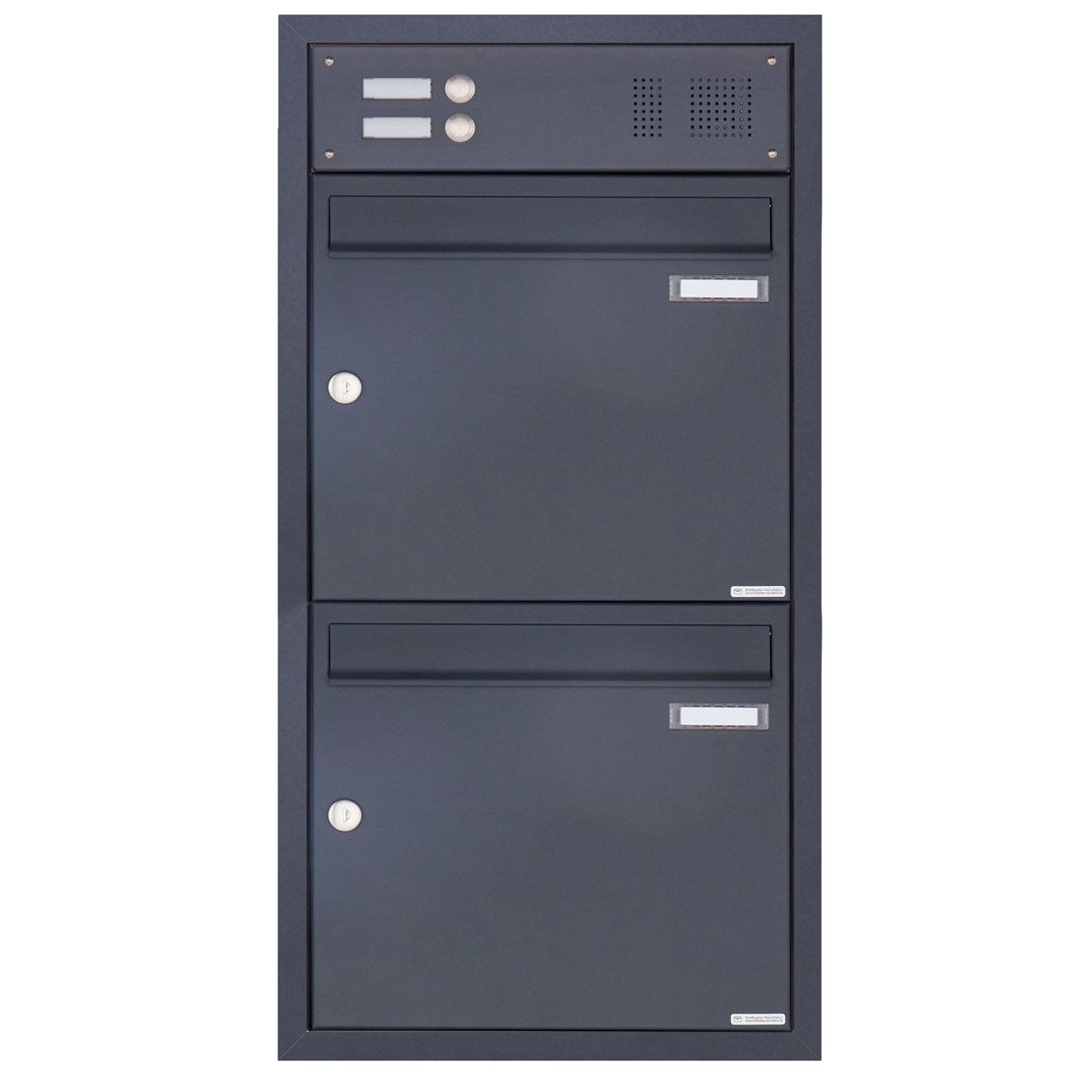 2er 1x2 Edelstahl Unterputzbriefkasten BASIC Plus 382XU UP mit Klingelkasten - RAL nach Wahl 2er 1x2 Edelstahl Unterputzbriefkasten BASIC Plus 382XU UP mit Klingelkasten - RAL nach Wahl