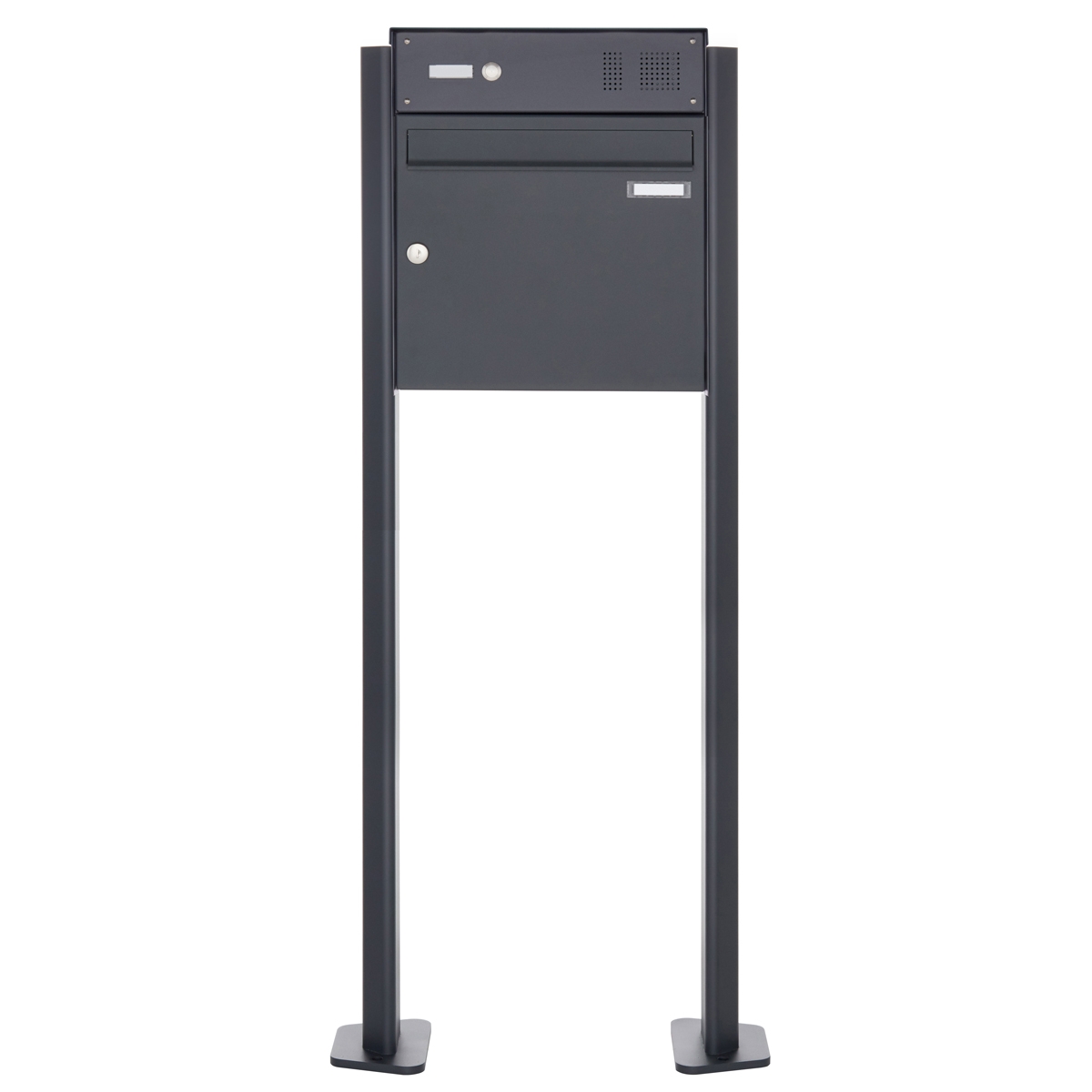 1-post letterbox Design BASIC Plus 380X ST-T with bell box - RAL of your choice 1-post letterbox Design BASIC Plus 380X ST-T with bell box - RAL of your choice