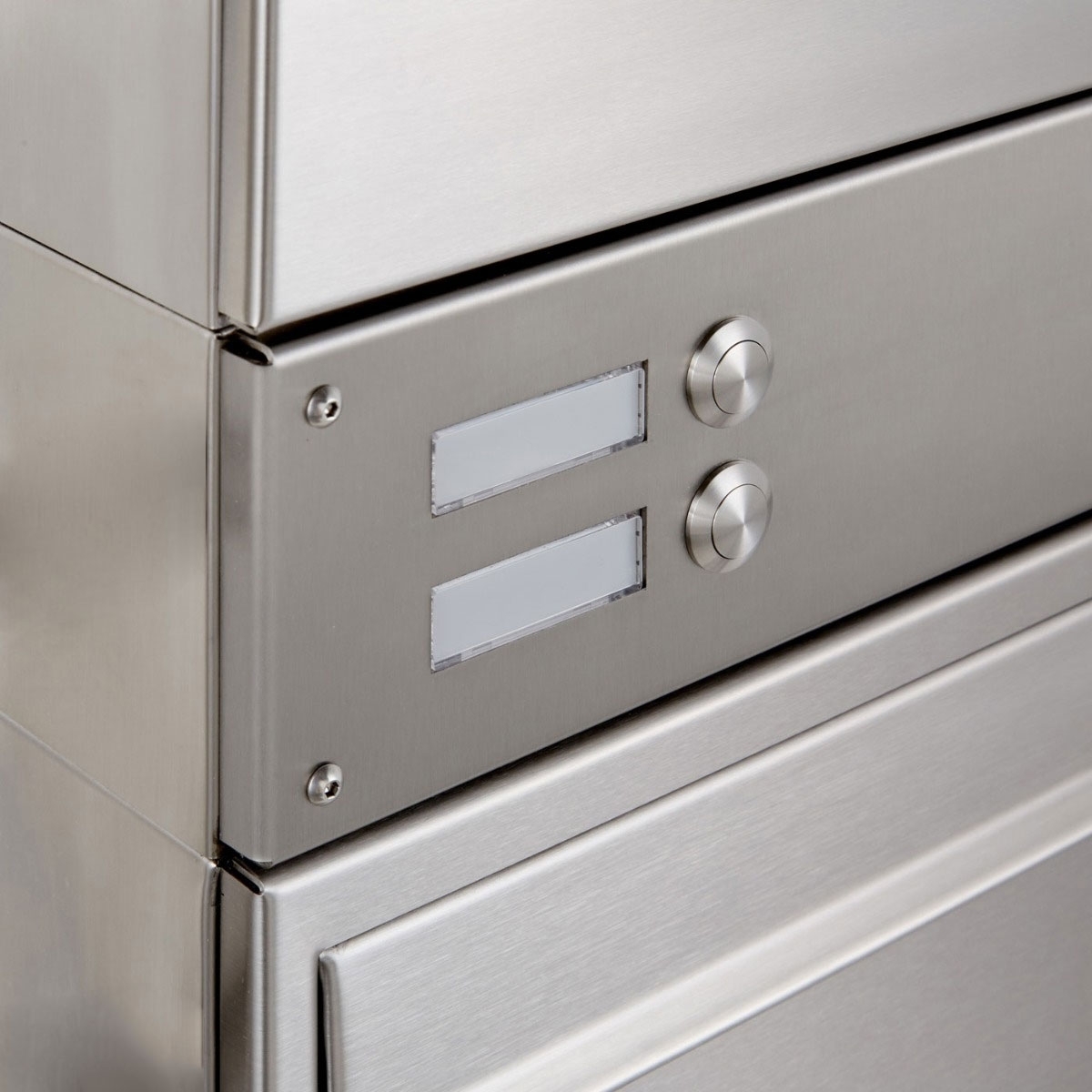 Cassetta per le lettere da esterno BASIC Plus 382X AP in 3 pezzi in acciaio inox con campanello laterale