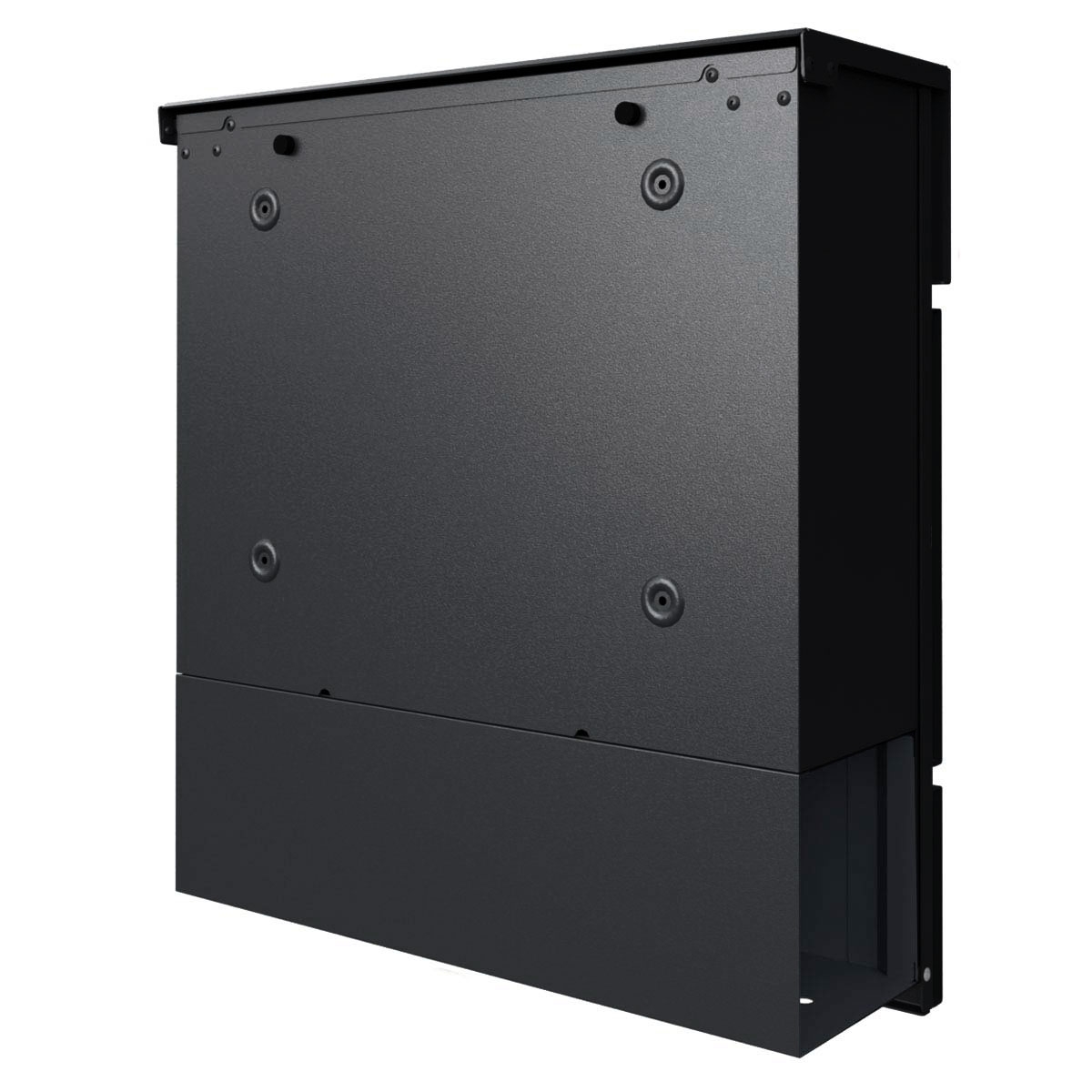 KANT letterbox with newspaper compartment - Design 2 - RAL 9005 jet black KANT letterbox with newspaper compartment - Design 2 - RAL 9005 jet black