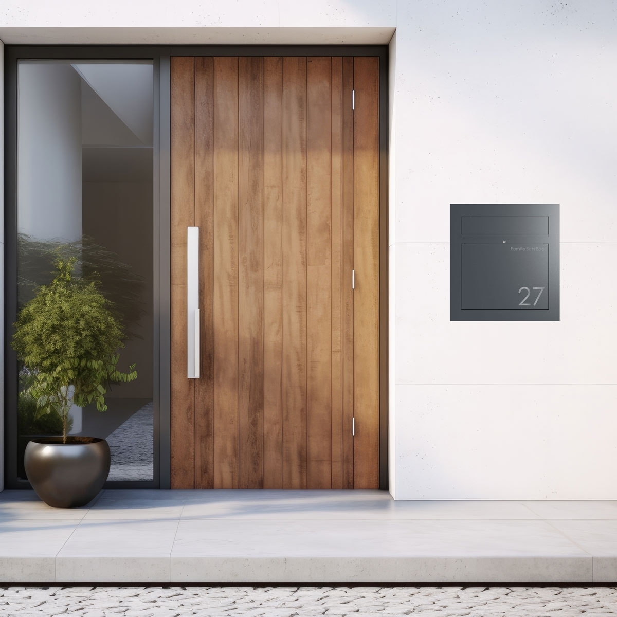 Design flush-mounted letterbox GRIMM - RAL of your choice