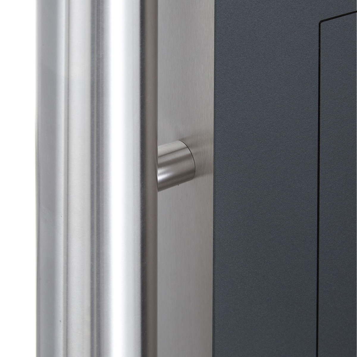 Stainless steel free-standing letterbox designer model BIG - Clean Edition - Lateral - RAL of your choice - INDIVIDUAL Stainless steel free-standing letterbox designer model BIG - Clean Edition - Lateral - RAL of your choice - INDIVIDUAL