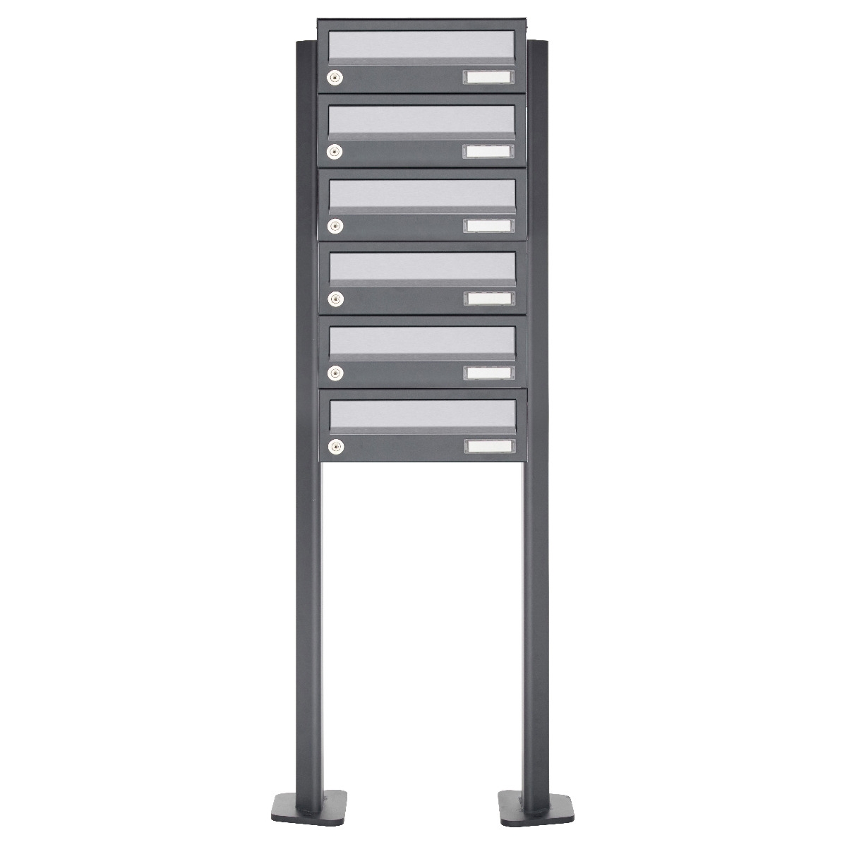 Stainless steel free-standing letterbox system Design BASIC Plus 385XP ST-T - RAL of your choice Stainless steel free-standing letterbox system Design BASIC Plus 385XP ST-T - RAL of your choice