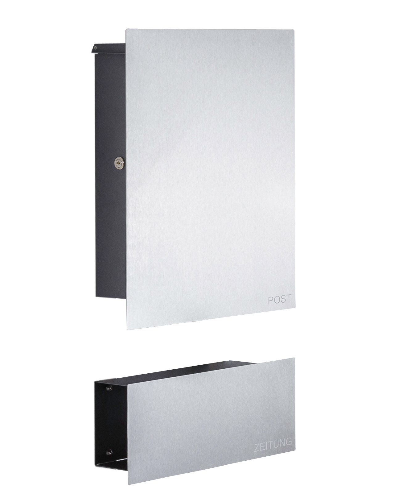 6617db589651b150e7089454aa6ff2665ab80879 Design letterbox SCHILLER MEDIUM VA7016 - stainless steel V2A, polished & RAL 7016 anthracite grey