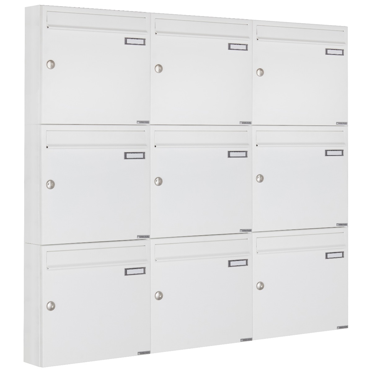 9er 3x3 Aufputz Briefkastenanlage Design BASIC 382A AP - RAL 9016 verkehrsweiß 9er 3x3 Aufputz Briefkastenanlage Design BASIC 382A AP - RAL 9016 verkehrsweiß