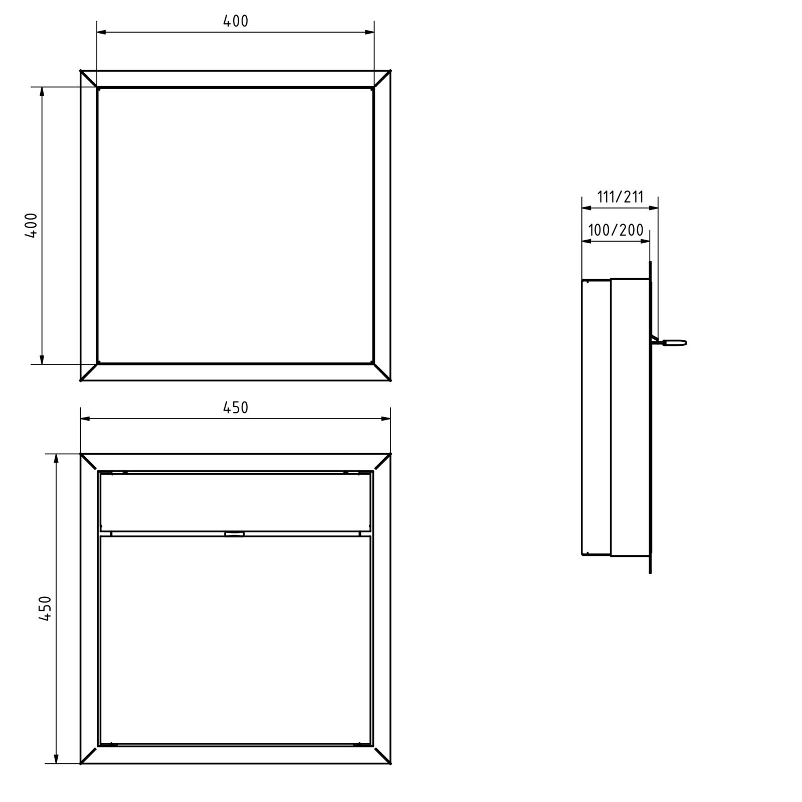 Flush-mounted letterbox GOETHE UP - Elegance 2 design - RAL of your choice Flush-mounted letterbox GOETHE UP - Elegance 2 design - RAL of your choice