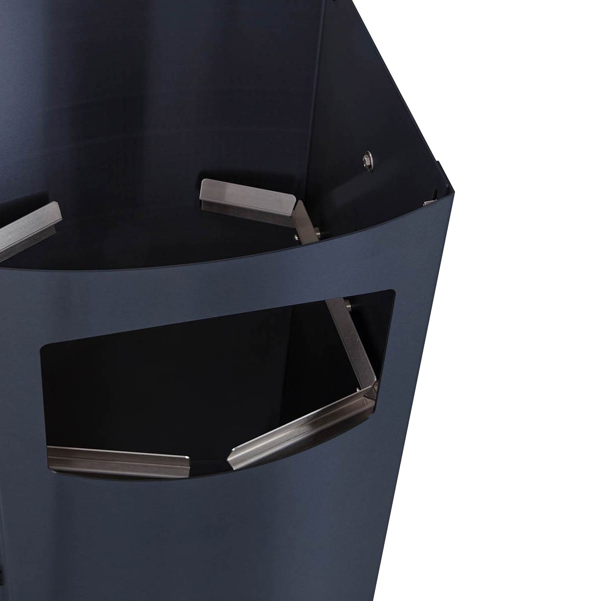 bc935628aaf71464cc8ef56d2f6c3bc16d2fffd2 Stainless steel waste bin - Waste bin design BASIC 650X ST-BP - 45 litres - RAL of your choice