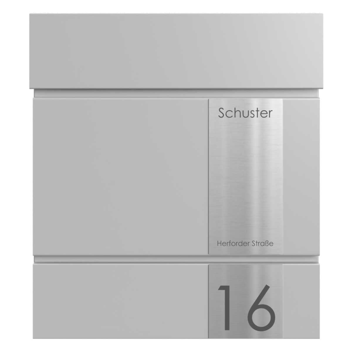 Briefkasten KANT mit Zeitungsfach - Design Elegance 5 - RAL 9007 graualuminium Briefkasten KANT mit Zeitungsfach - Design Elegance 5 - RAL 9007 graualuminium