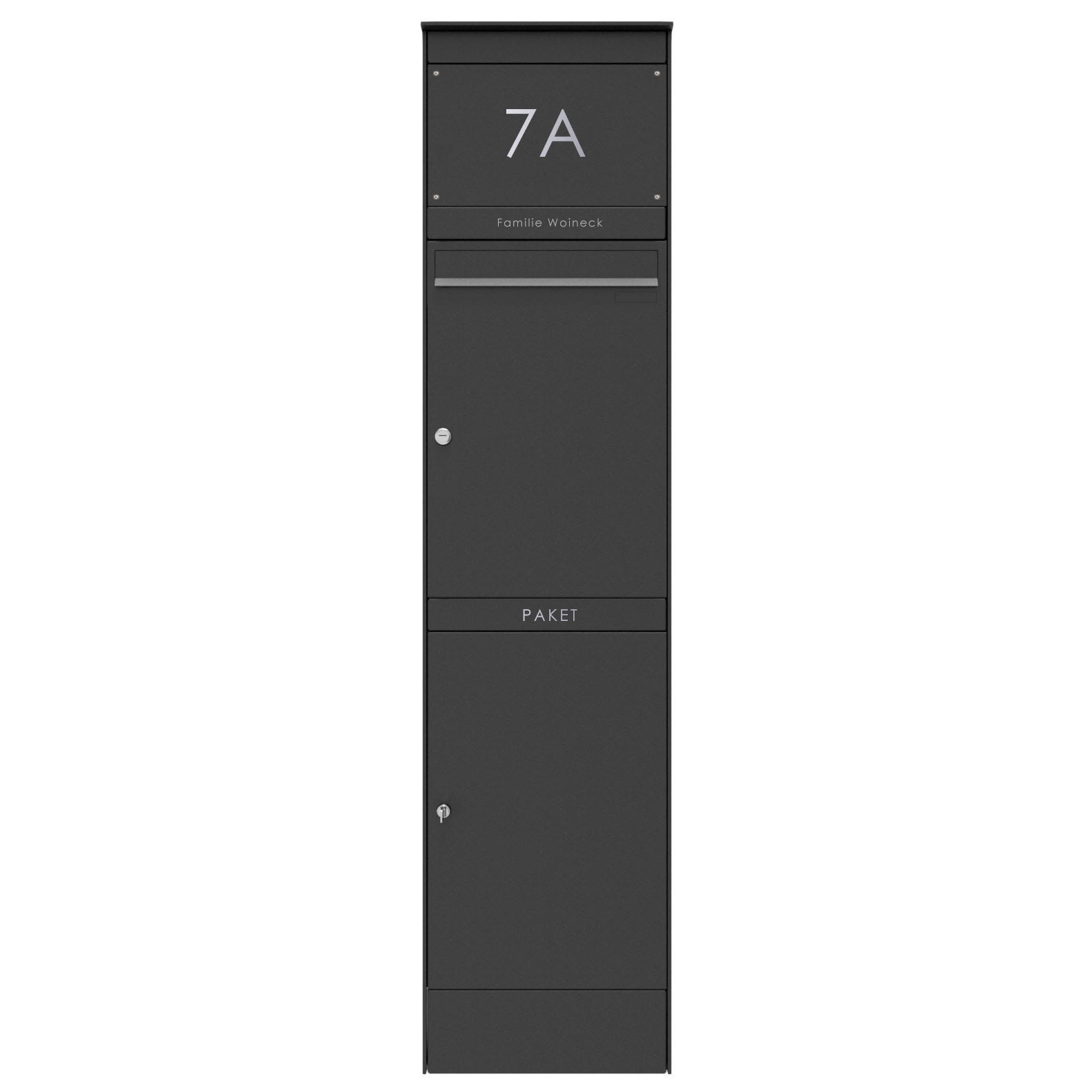 Briefkastenstele BASIC Plus 864X mit Paketfach 550x370 - RAL nach Wahl Briefkastenstele BASIC Plus 864X mit Paketfach 550x370 - RAL nach Wahl