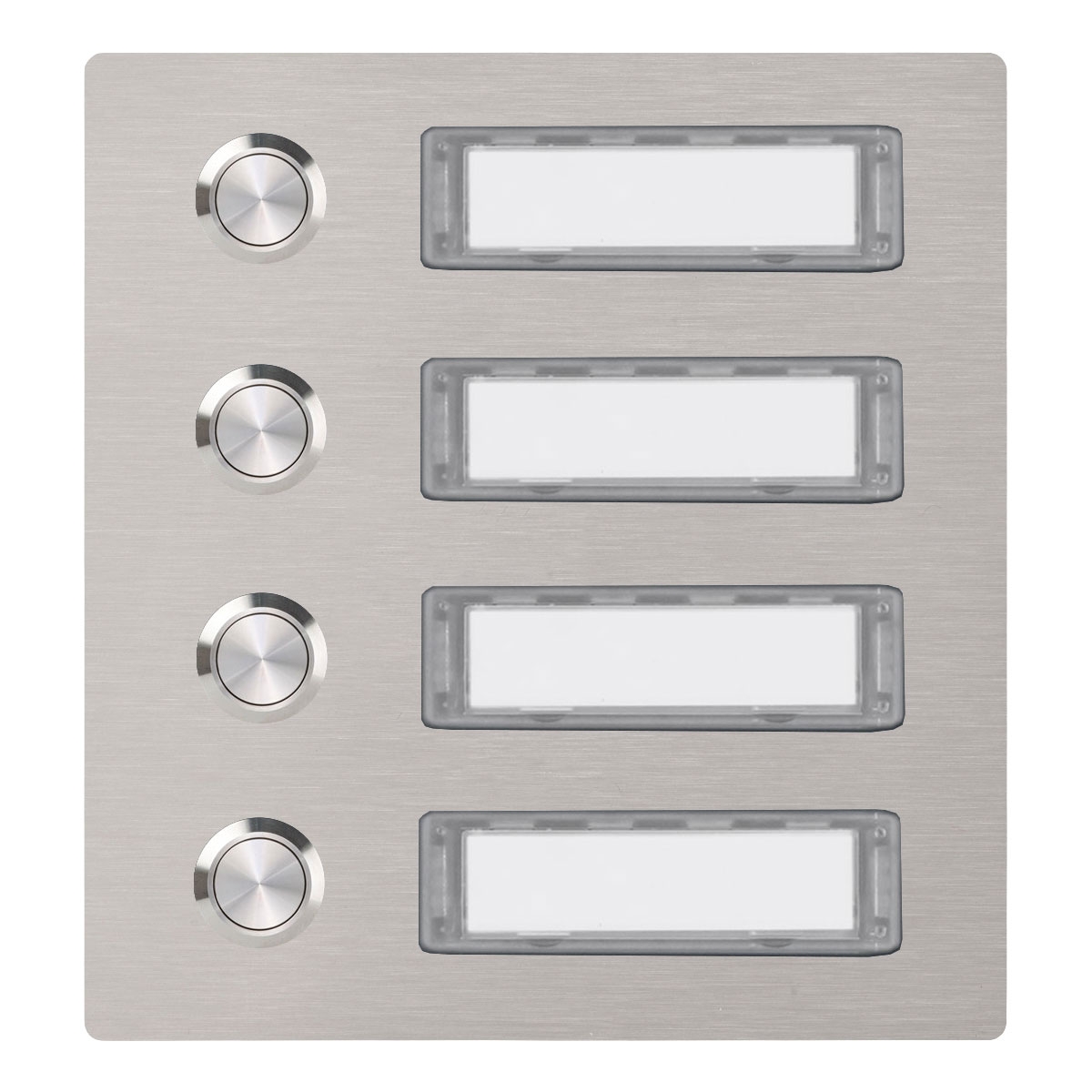 101fe584d39957a096ec72f0d9354246f15025e0 Stainless steel bell plate 150x155 BASIC 422 with name plate - 4 parties