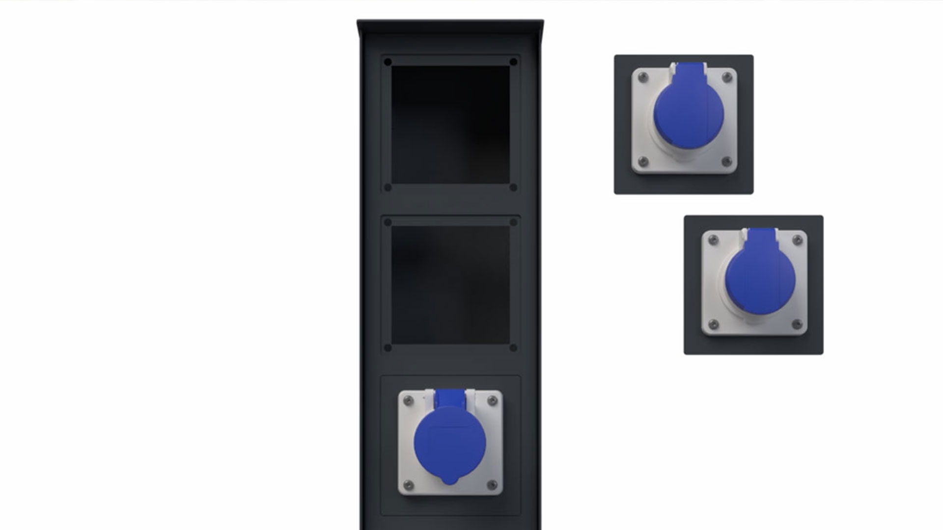 ORDO modular socket column for free-standing installation - 411 mm - RAL 9007 grey aluminium