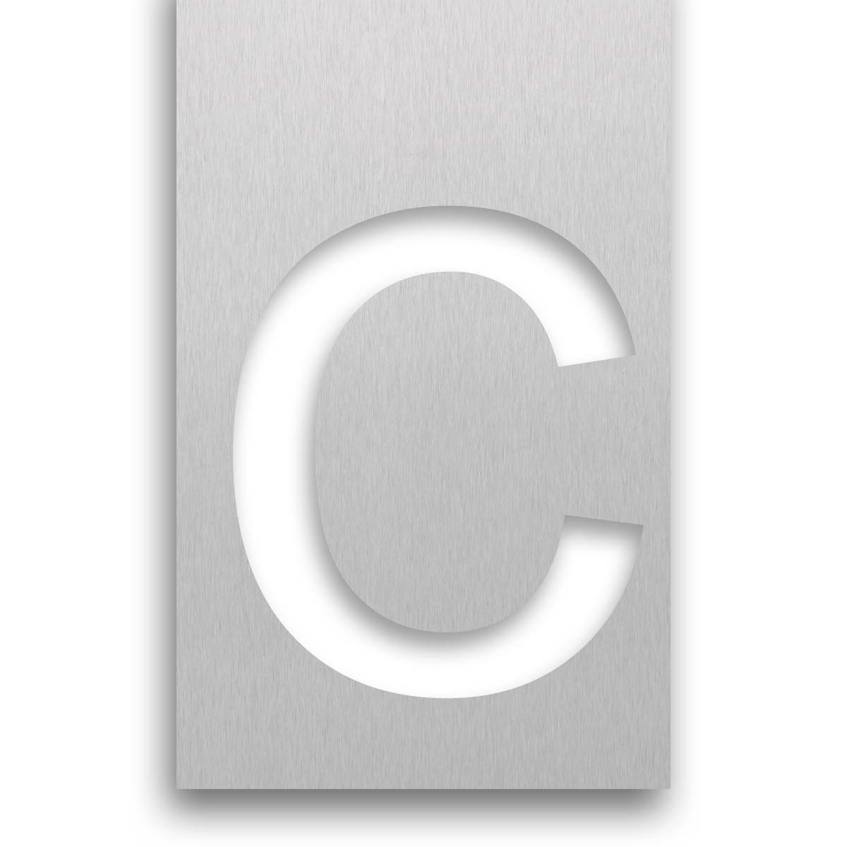 a0f2da0917fbf150a1f40a7c3b86c8a19c886b97 Hausnummer c als Durchgravur - Edelstahl V2A geschliffen