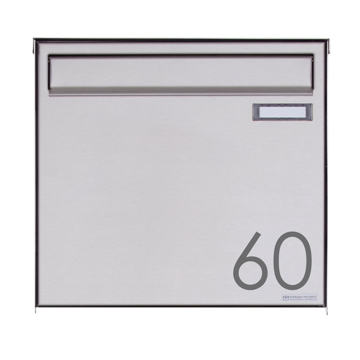 Stainless steel fence letterbox BASIC Plus 382XZ with newspaper compartment &amp; bell box - removal from the rear