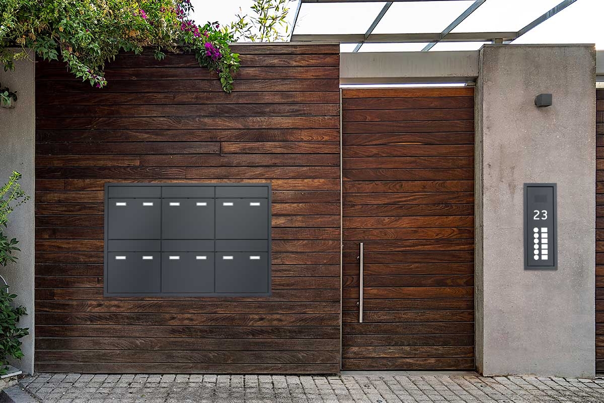 6er 3x2 design flush-mounted letterbox system GOETHE UP - RAL of your choice 6er 3x2 design flush-mounted letterbox system GOETHE UP - RAL of your choice