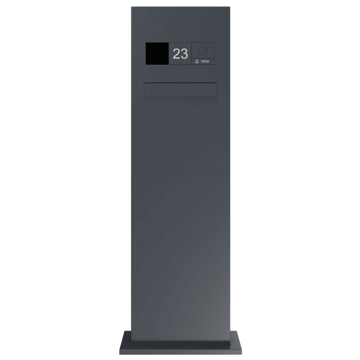 Design letterbox pedestal GRIMM - rear removal - colour of your choice - GIRA System 106 - 3-gang prepared