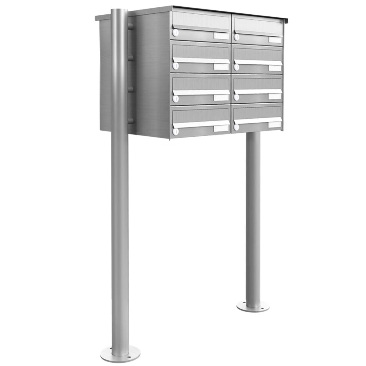 8 letterbox system freestanding Design BASIC 385-VA ST-R - stainless steel V2A, polished